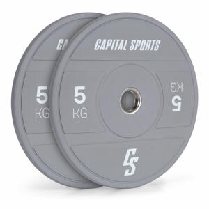 Capital Sports Nipton 2021, tárcsasúlyok, bumper plate, 2 x 5 kg, O 54 mm, edzett gumi