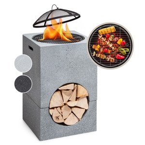 Blumfeldt Monolith, tűzhely grillráccsal, MGO és acél burkolattal, szikravédelemmel együtt