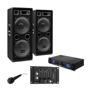 Electronic-Star DJ PA szett DJ-27,erősítő, PA hangfalak 2000W,USB,SD,MP3