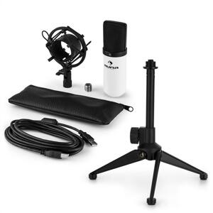 auna MIC-900WH V1 USB mikrofon szett, fehér kondenzátor mikrofon | asztali állvány