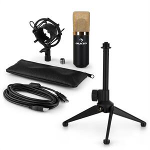 auna MIC-900BG-LED V1 USB mikrofon szett, kondenzátor mikrofon | asztali állvány