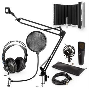 auna MIC-920B USB mikrofon szett V5 fejhallgató, mikrofon, pop filter, mikrofonernyő, mikrofon kar