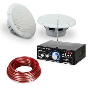 Electronic-Star 4 részes erősítő és hangfal készlet 6,5" teraszra és fürdőszobai használatra, vízálló